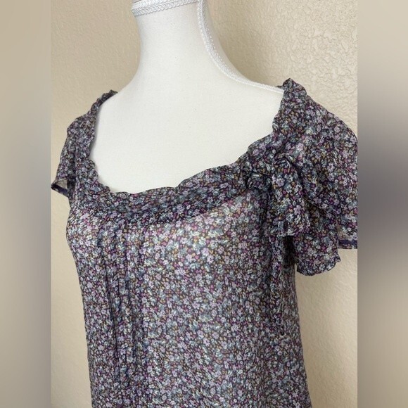 Zara Floral Sheer Blouse - Picture 3 of 6